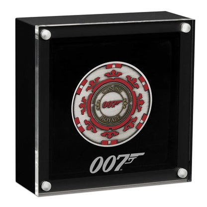 James Bond Casino Royale Casino Chip 2023 1oz Silver Antiqued Coloured Coin