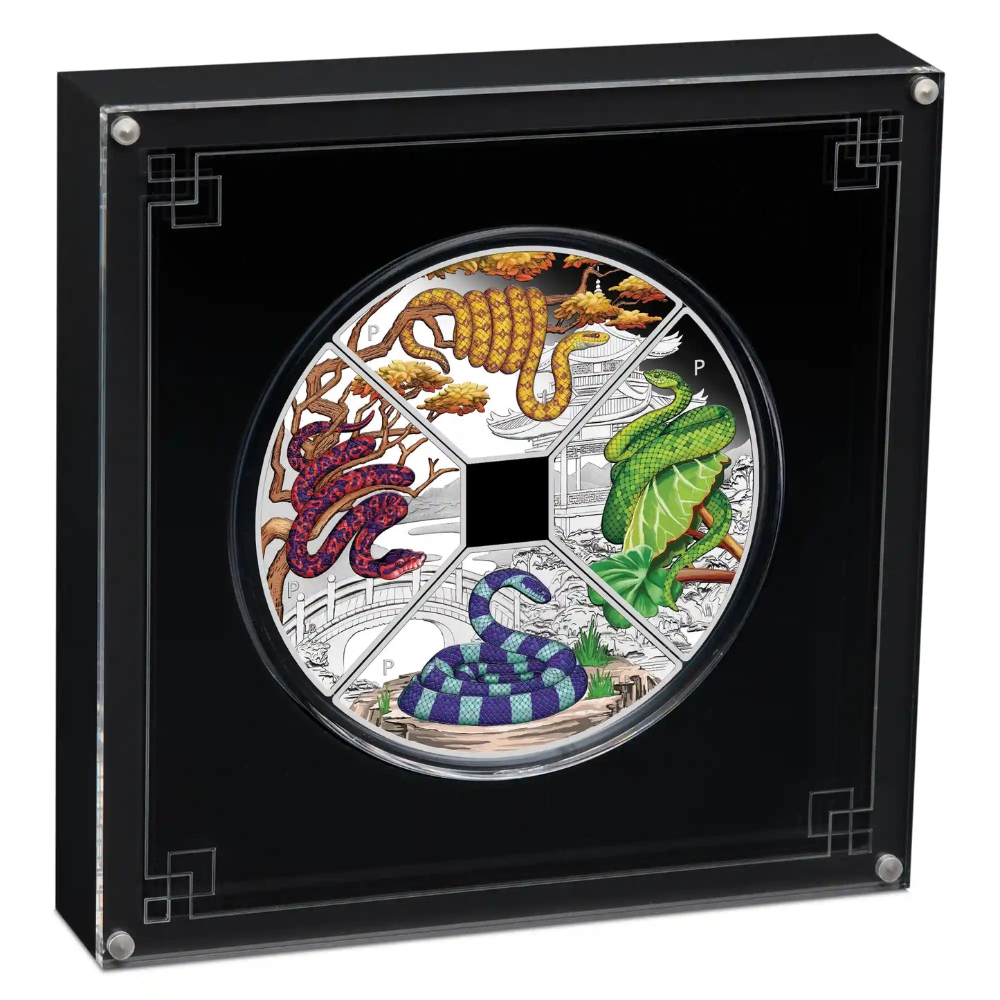 Year of the Snake Quadrant 2025 1oz Silver Proof Coloured Four-Coin Set