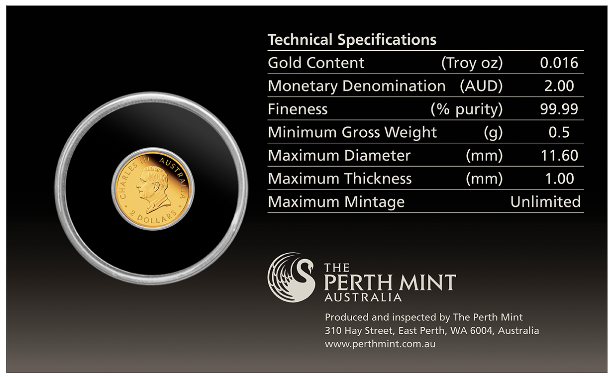 Australian Kangaroo Mini Roo 2025 0.5g Gold Proof Coin in Card