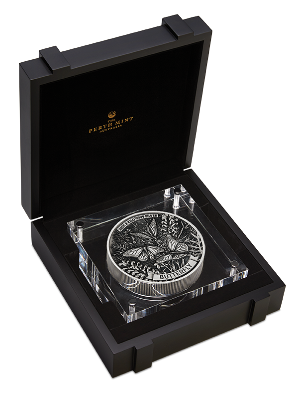 Butterfly 2025 2 Kilo Silver High Relief Antiqued Coin