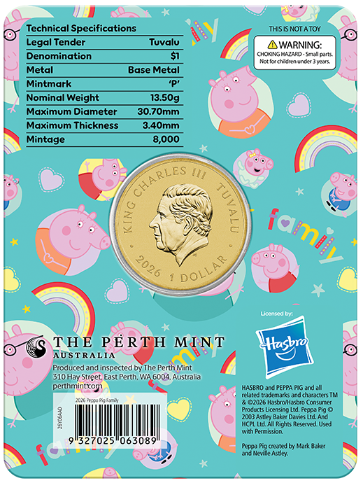 Peppa Pig - Family 2026 Collector Coin in Card