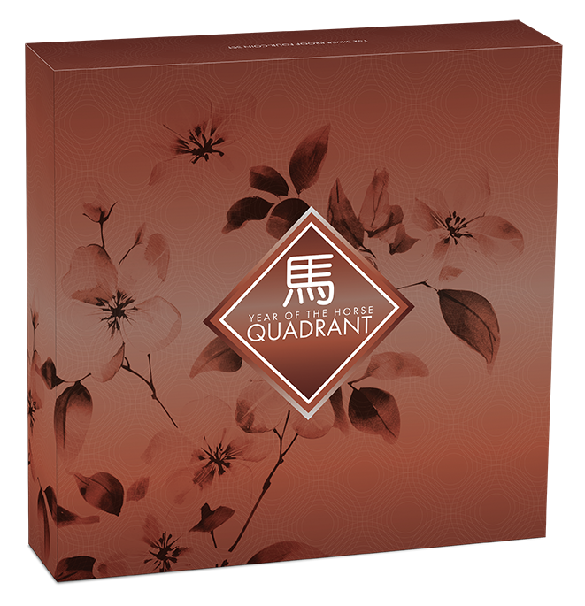 2026 Year of the Horse 1oz Silver Proof Coloured Quadrant Four-Coin Set