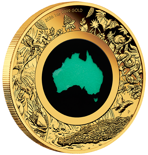 Great Southern Land 2026 1oz Gold Proof Chrysoprase Coin
