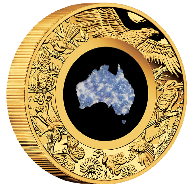 Great Southern Land 2025 2oz Gold Proof Blue Lepidolite Coin