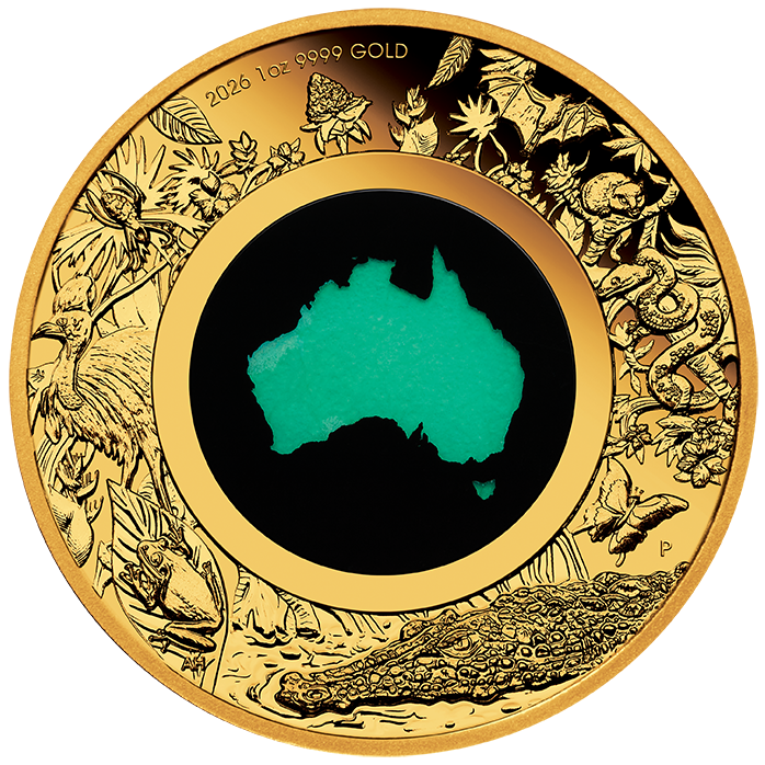 Great Southern Land 2026 1oz Gold Proof Chrysoprase Coin