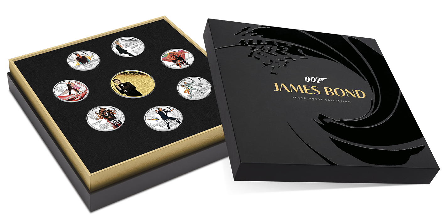 James Bond Roger Moore Silver Proof Eight-Coin Collection