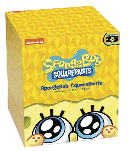 SpongeBob SquarePants 2024 2oz Silver Proof Gilded Coin