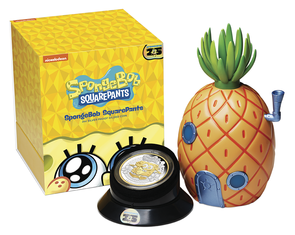 SpongeBob SquarePants 2024 2oz Silver Proof Gilded Coin