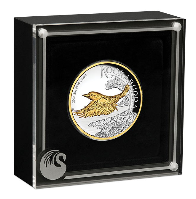 Australian Kookaburra 2026 2oz Silver Proof High Relief Gilded Coin