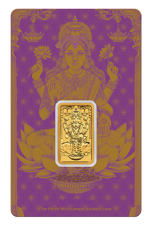 Lakshmi 2025 5g Gold Minted Bar – Diwali Festival of Lights