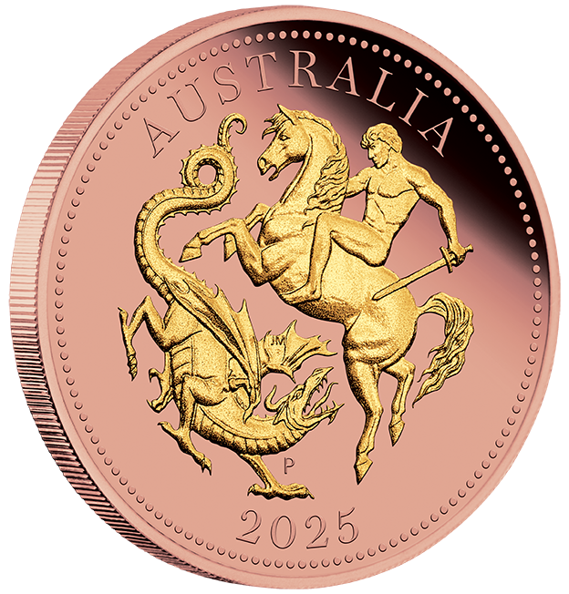 Australia Five Sovereign 2025 Gold Proof Reverse Gilded Coin