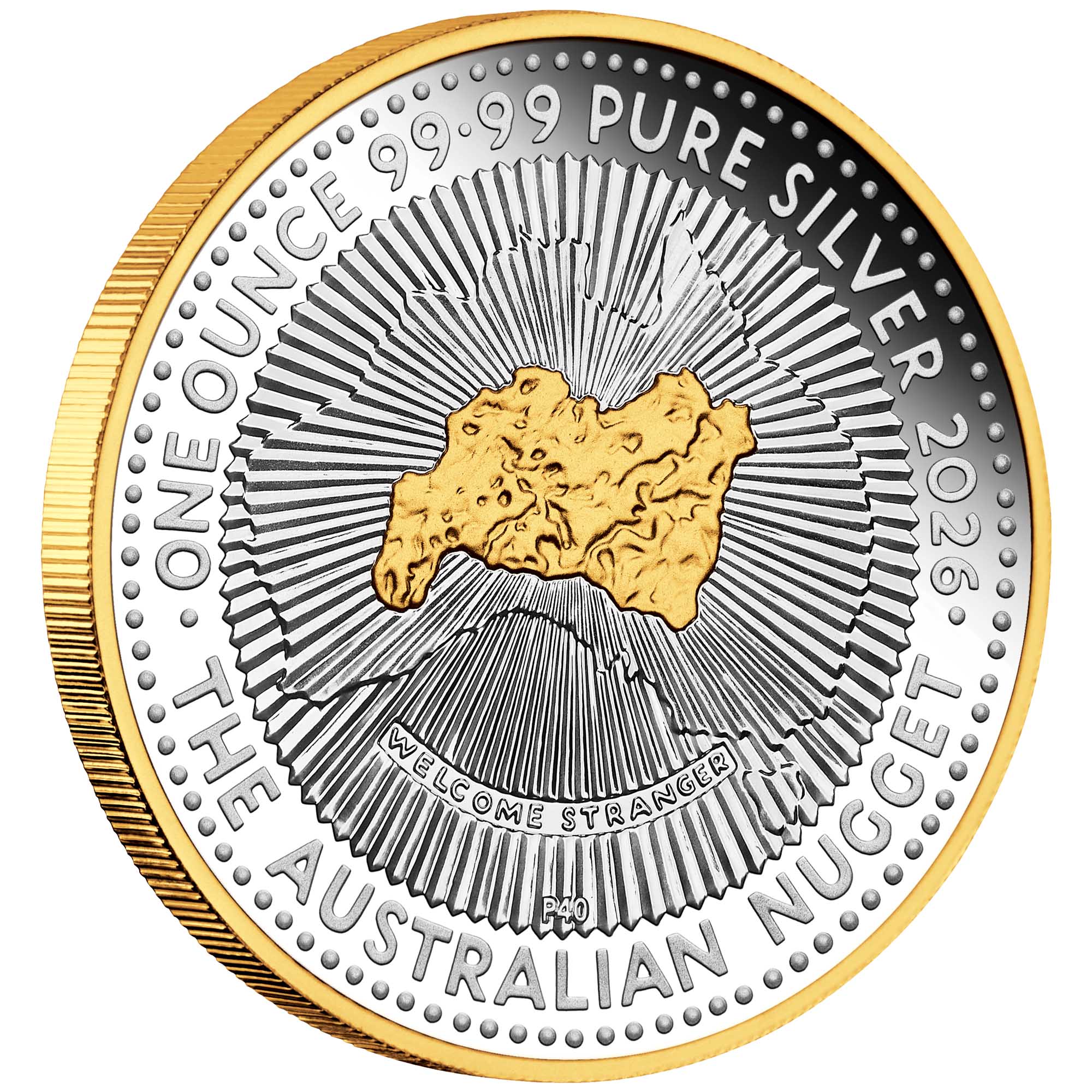 40th Anniversary of the Australian Nugget Gold Coin Program 2026 1oz Silver Proof Gilded Coin