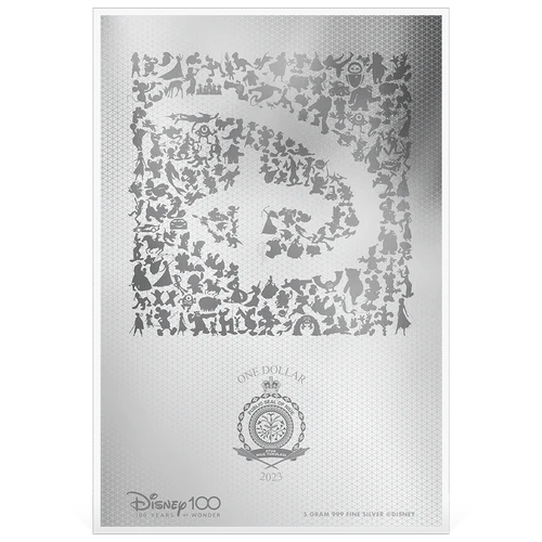 Disney 100 Walt Disney & Mickey Mouse 5g Silver Coin Note