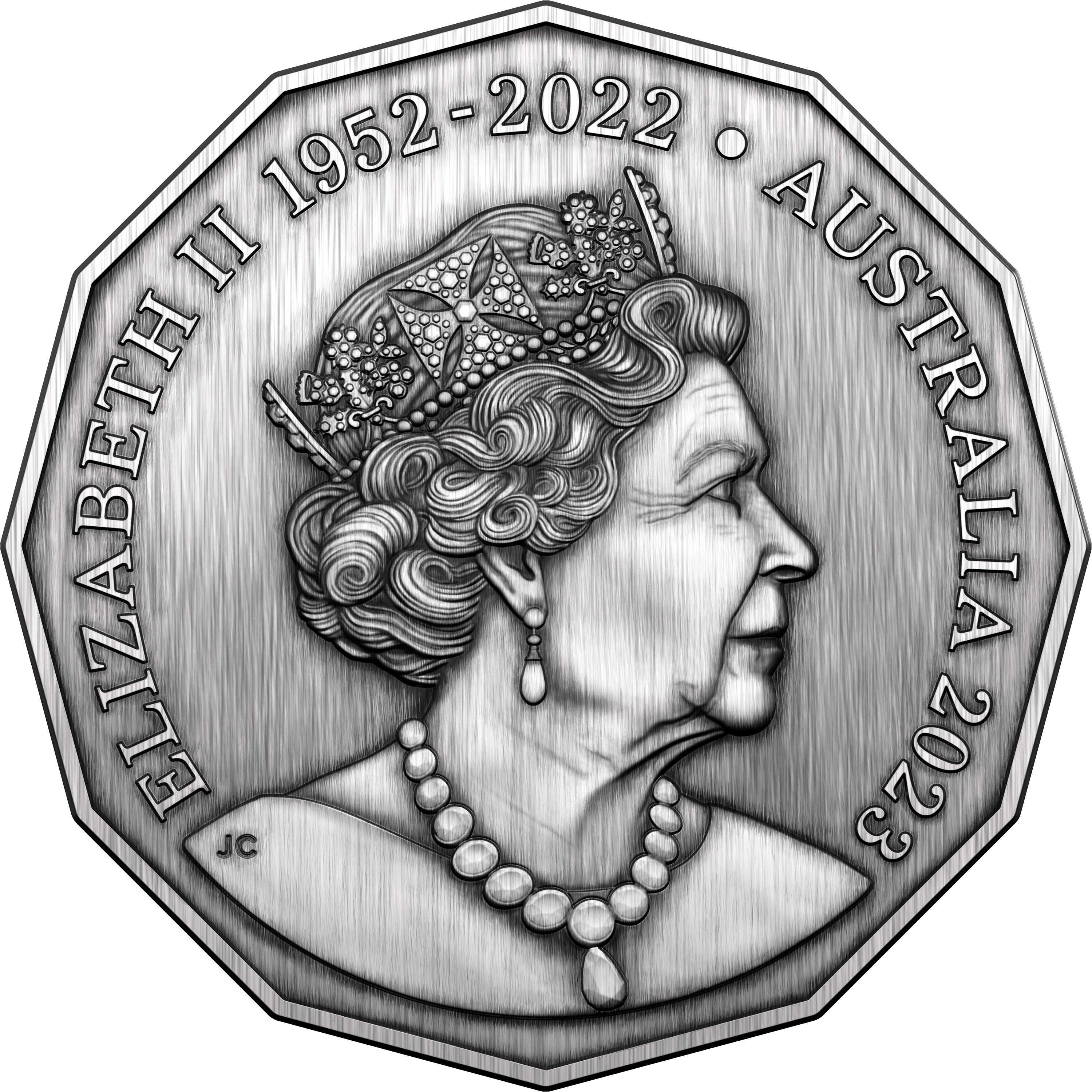 5 0 th anniversary of A C / D C - 2023 50c Silver Antique Coin