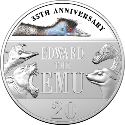 35th anniversary of Edward the Emu 2023 20c CuNi Coloured Uncirculated Coin Special Edition Book