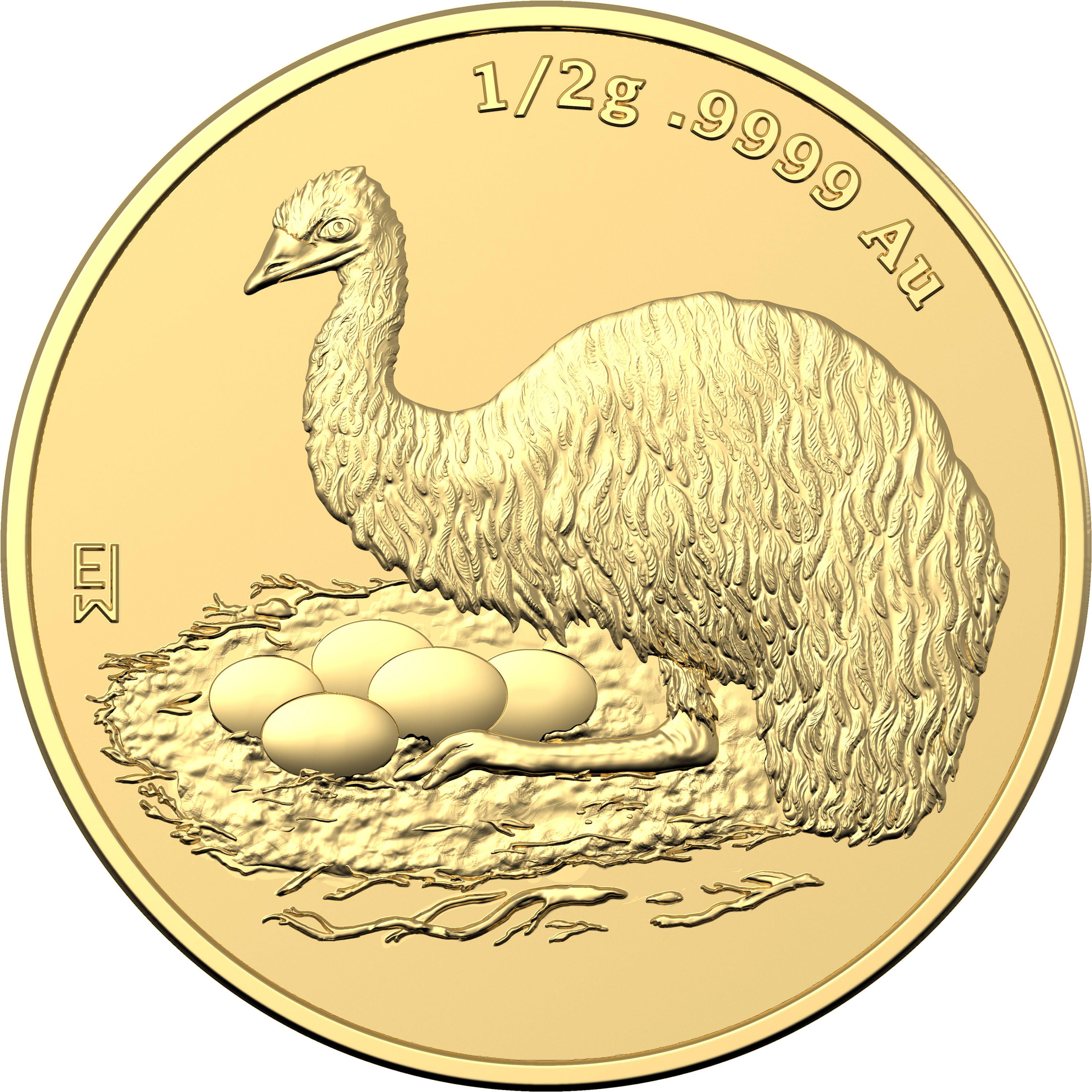 Mini Money Emu 2023 $5 1/2g Frosted Uncirculated Gold Coin