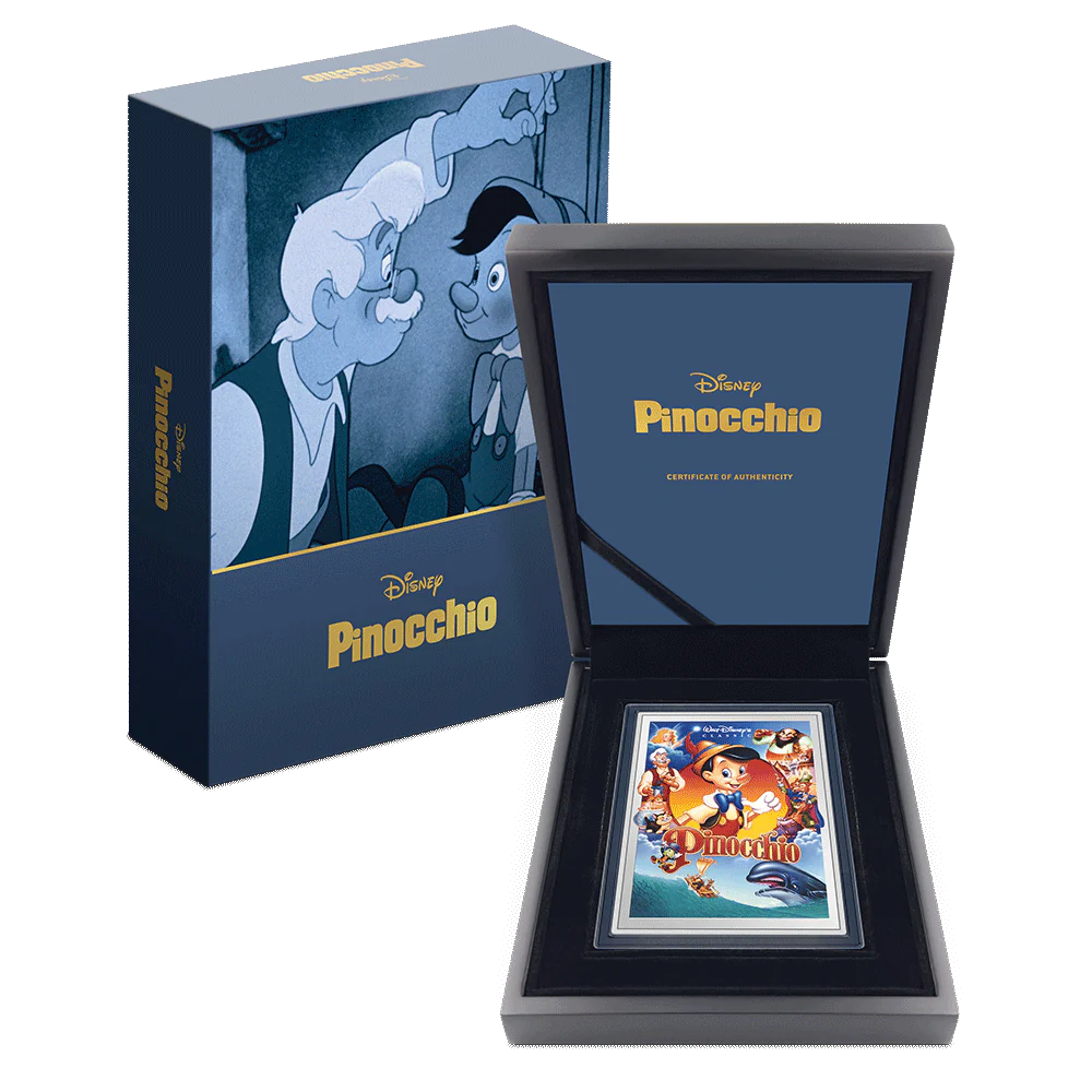 Disney Pinocchio 2024 5oz Silver Collectable Poster Coin