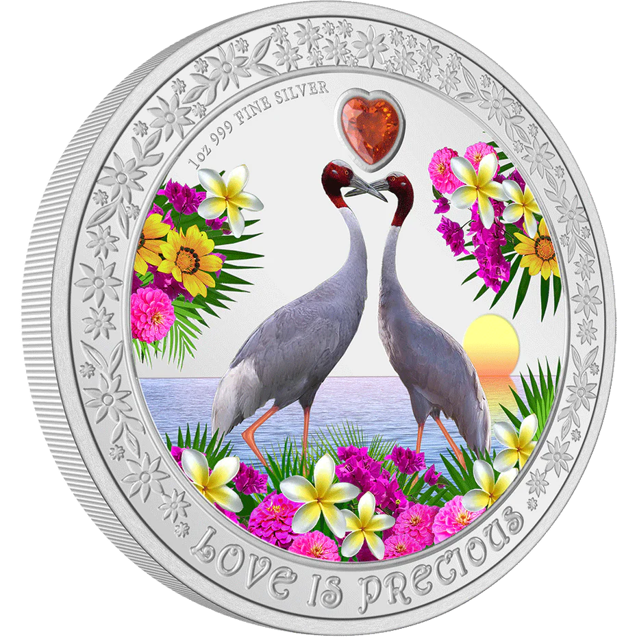 Love is Precious – Sarus Cranes 1oz Silver Coin