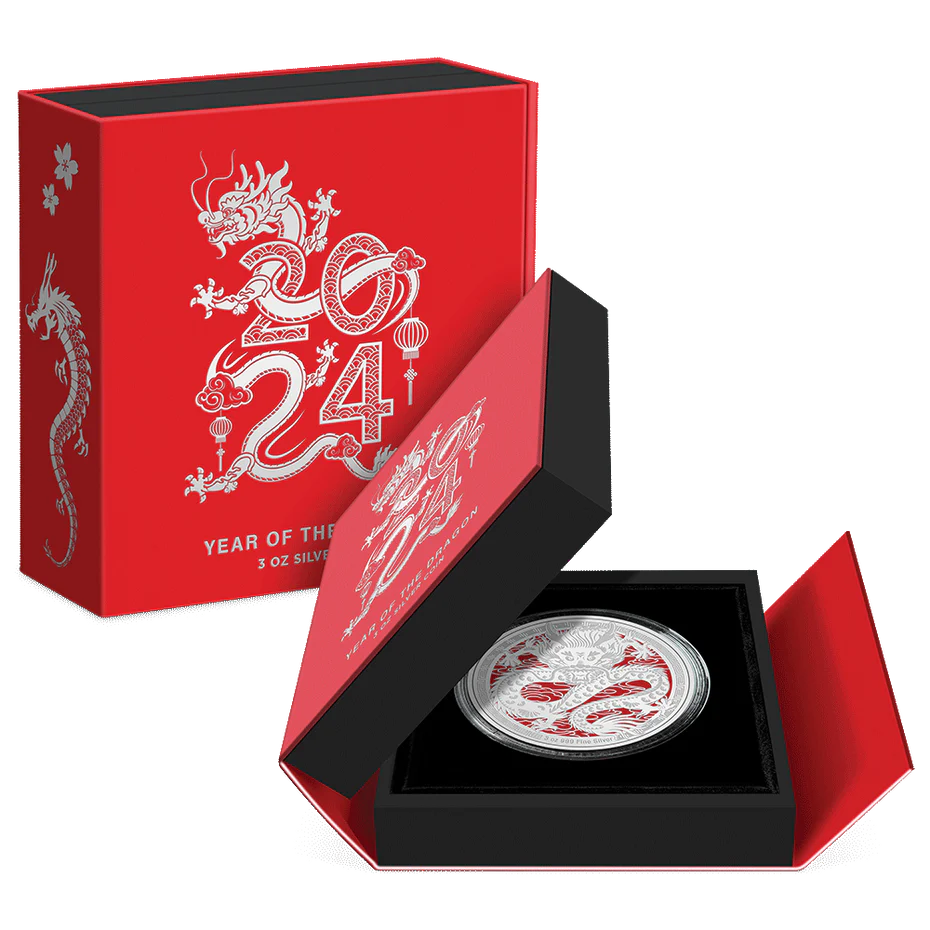 Lunar – Year of the Dragon 2024 3oz Silver Coin