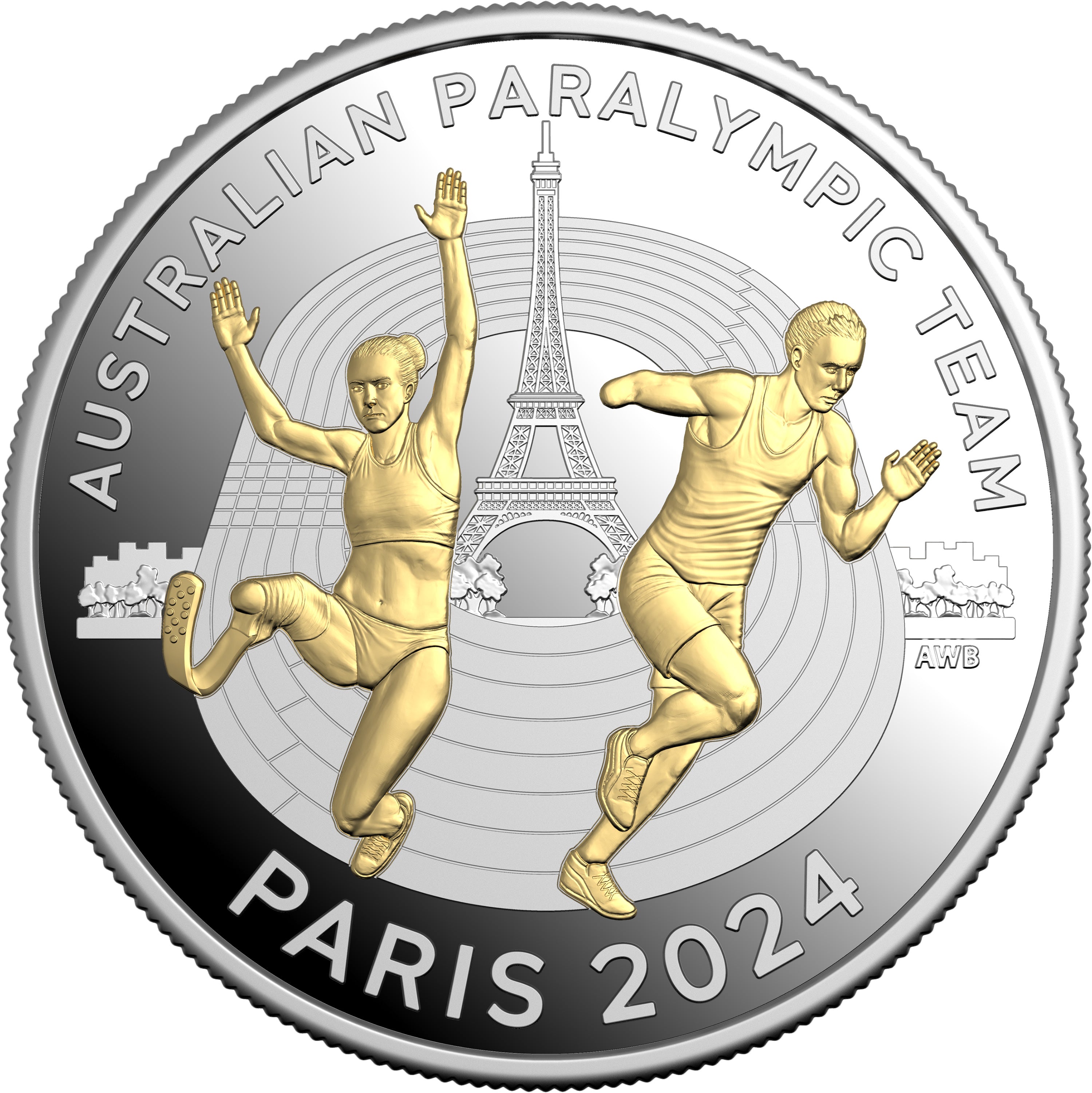 Australian Paralympic Team 2024 $5 Selectively Gold-Plated Proof Coin