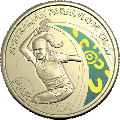 Australian Paralympic Team 2024 $1 Coloured AlBr Uncirculated Coin