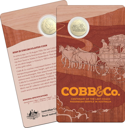 Cobb & Co Centenary of the Last Coach Service in Australia 2024 $1 Uncirculated Coin