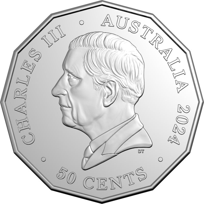 Christmas Decoration Festive Floral 2024 50c Coloured Uncirculated Coin