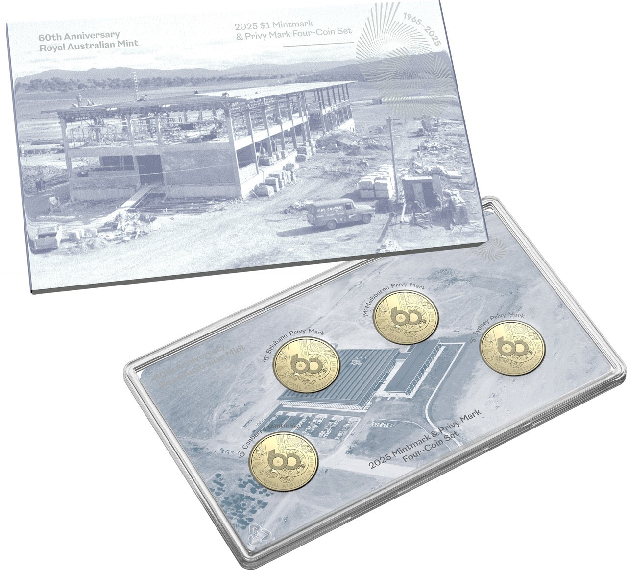 60th Anniversary of the Royal Australian Mint 2025 $1 Mintmark and Privy Mark Four Coin Set
