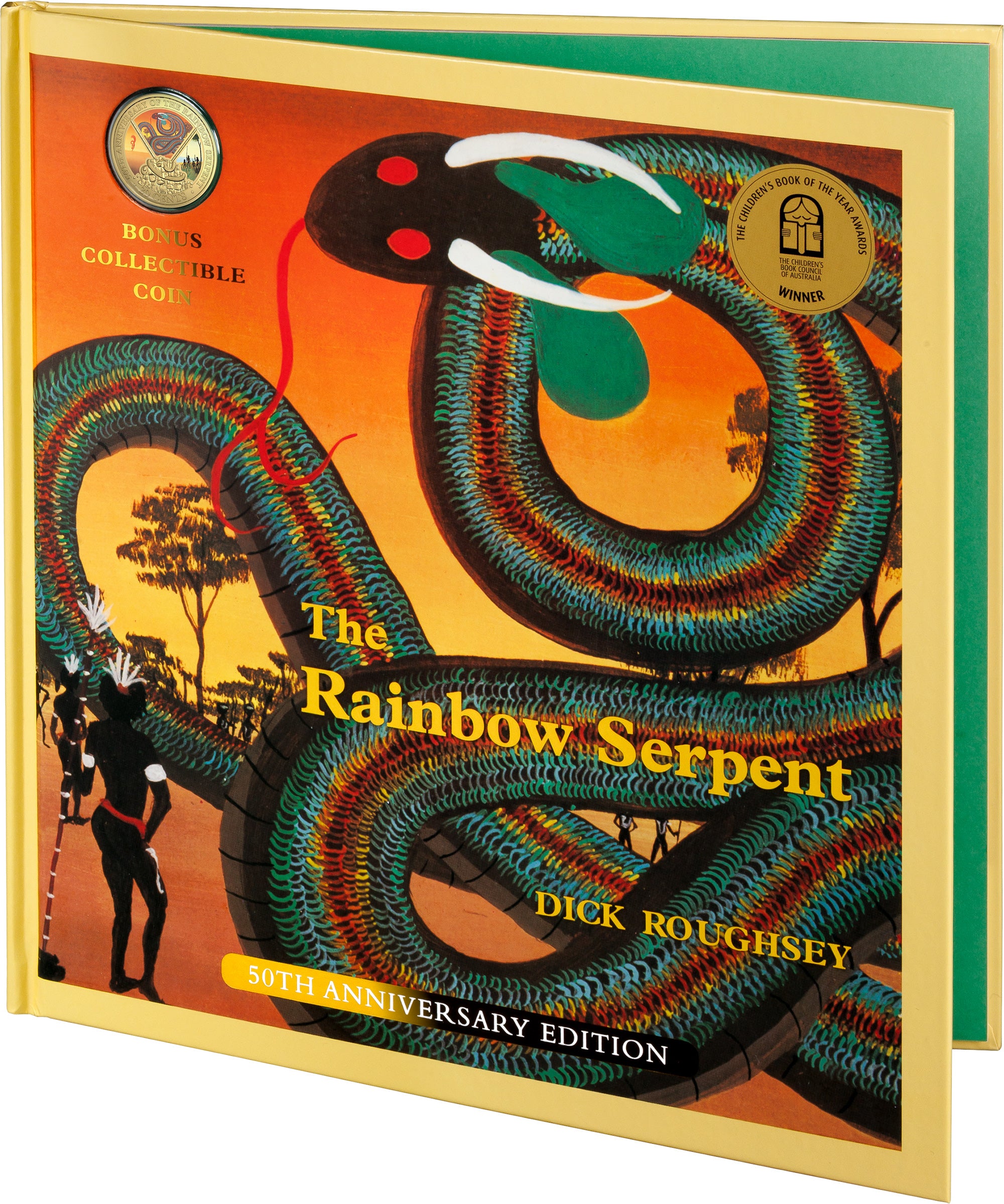 50th Anniversary of the Rainbow Serpent Deluxe Special Edition Book 2025 20c Gold-Plated Coloured Uncirculated Coin