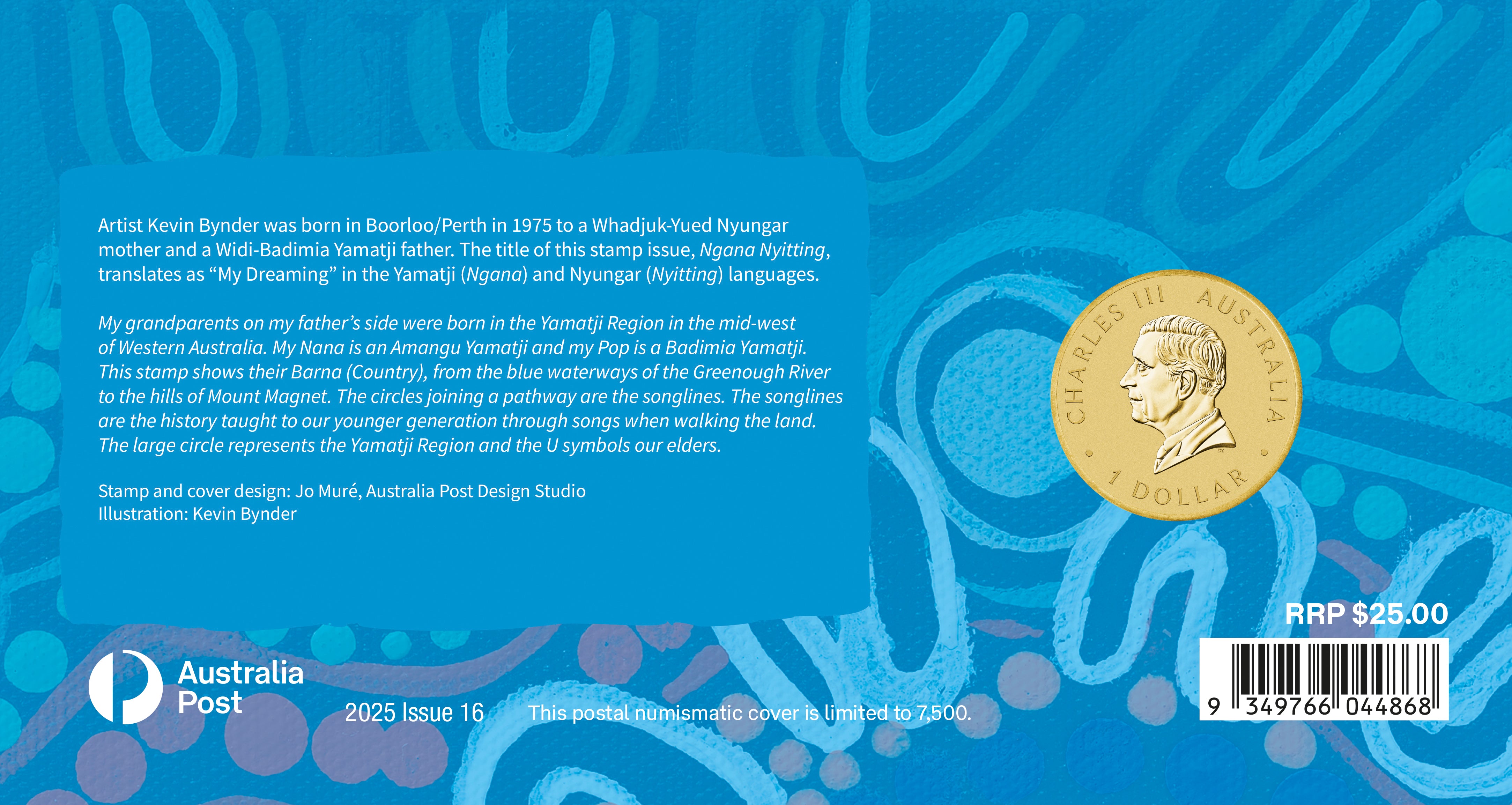 Ngana Nyitting Blue River 2025 Stamp & Coin Cover