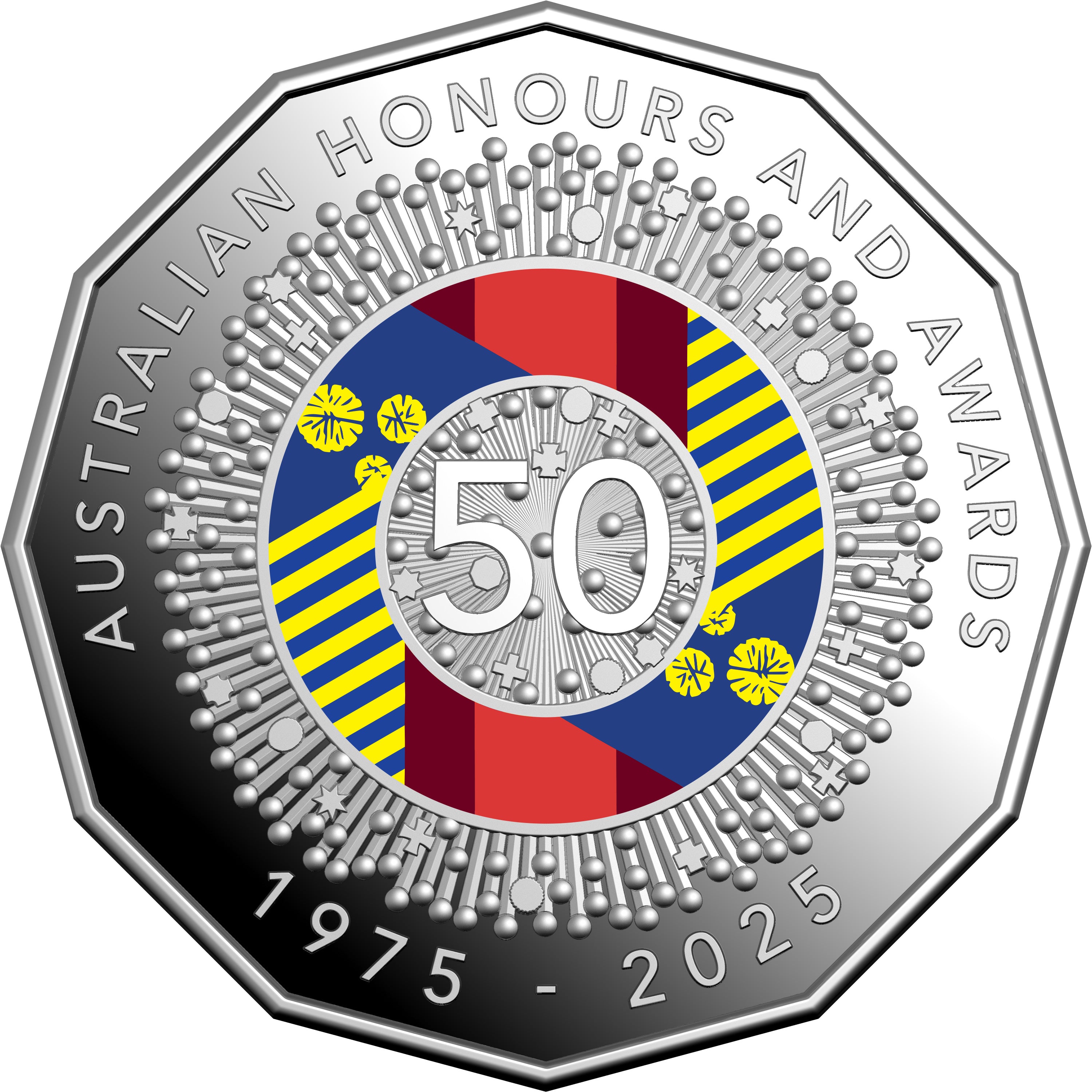 50 Years of the Australian Honours System 2025 Six-Coin Coloured Proof Year Set