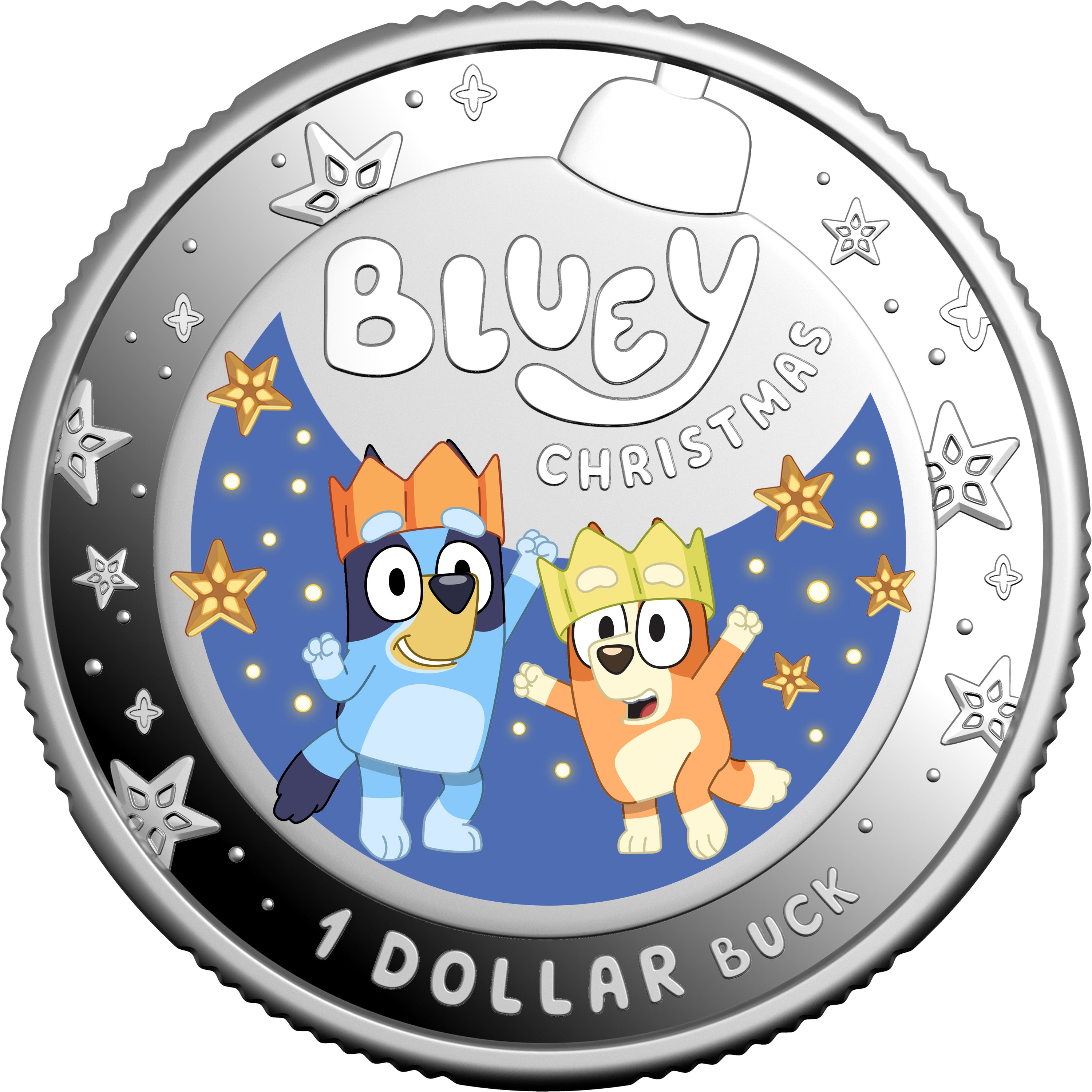 Bluey Christmas 2025 $1 Coloured Fine Silver Proof Coin