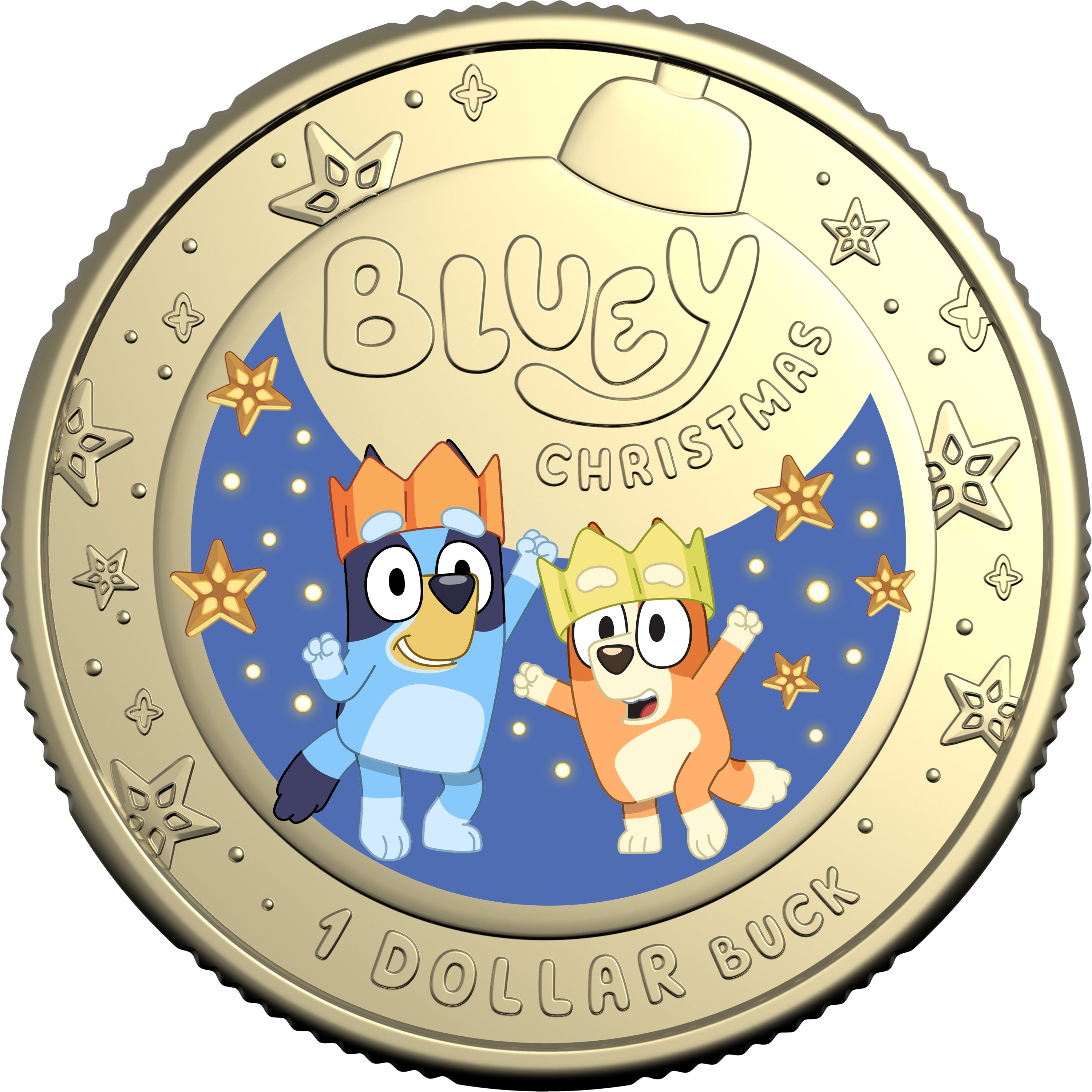 Bluey Christmas 2025 $1 Coloured Uncirculated Coin
