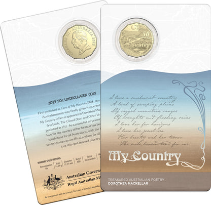 Dorothea Mackellar My Country 2025 50c Uncirculated Coin