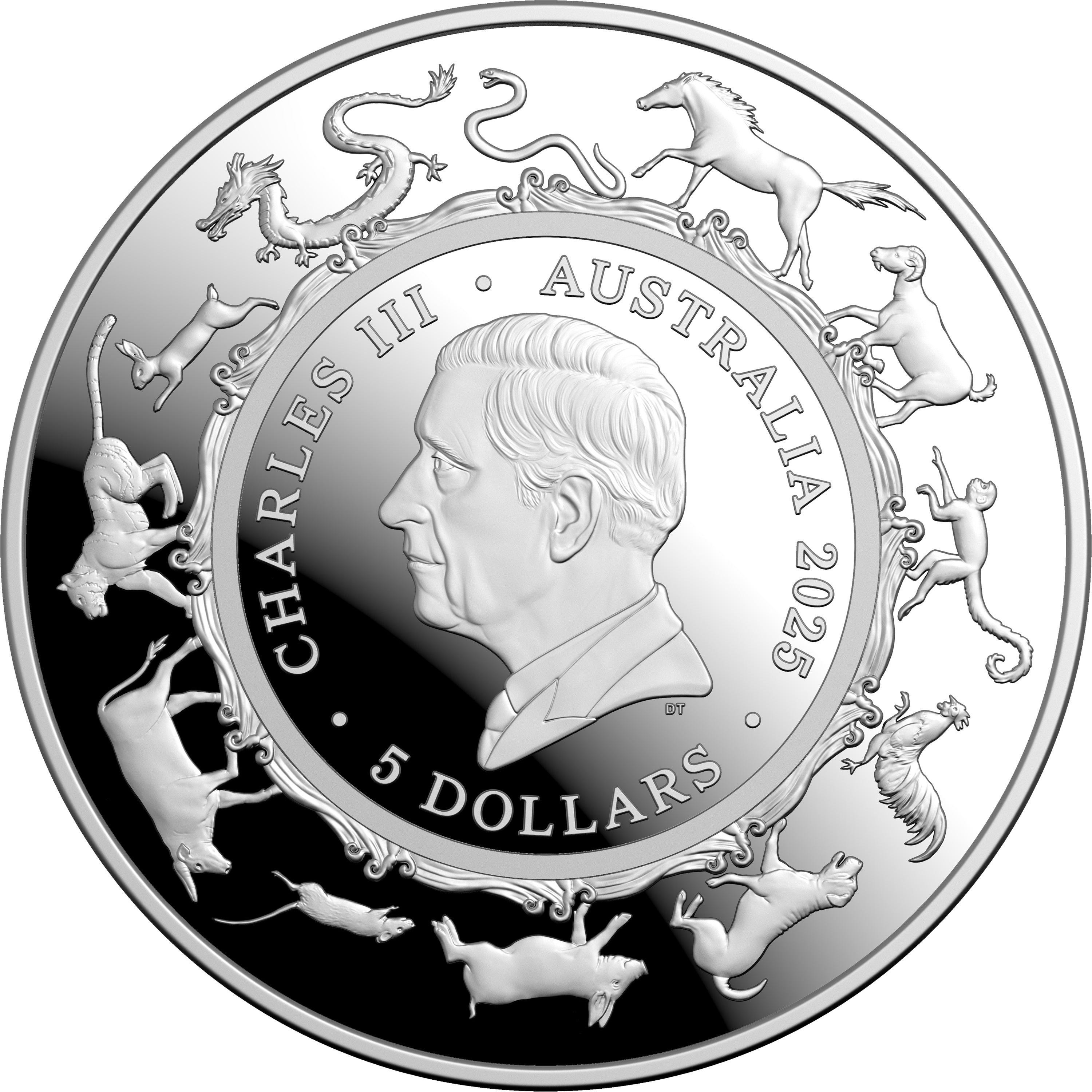 Lunar Series Year of the Snake 2025 $5 Fine Silver Proof Domed Coin