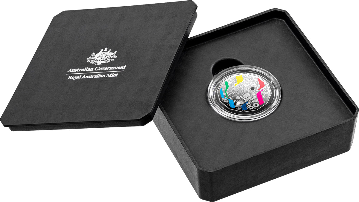 First Television Broadcast 70th Anniversary 2026 50c Coloured Silver Proof Coin