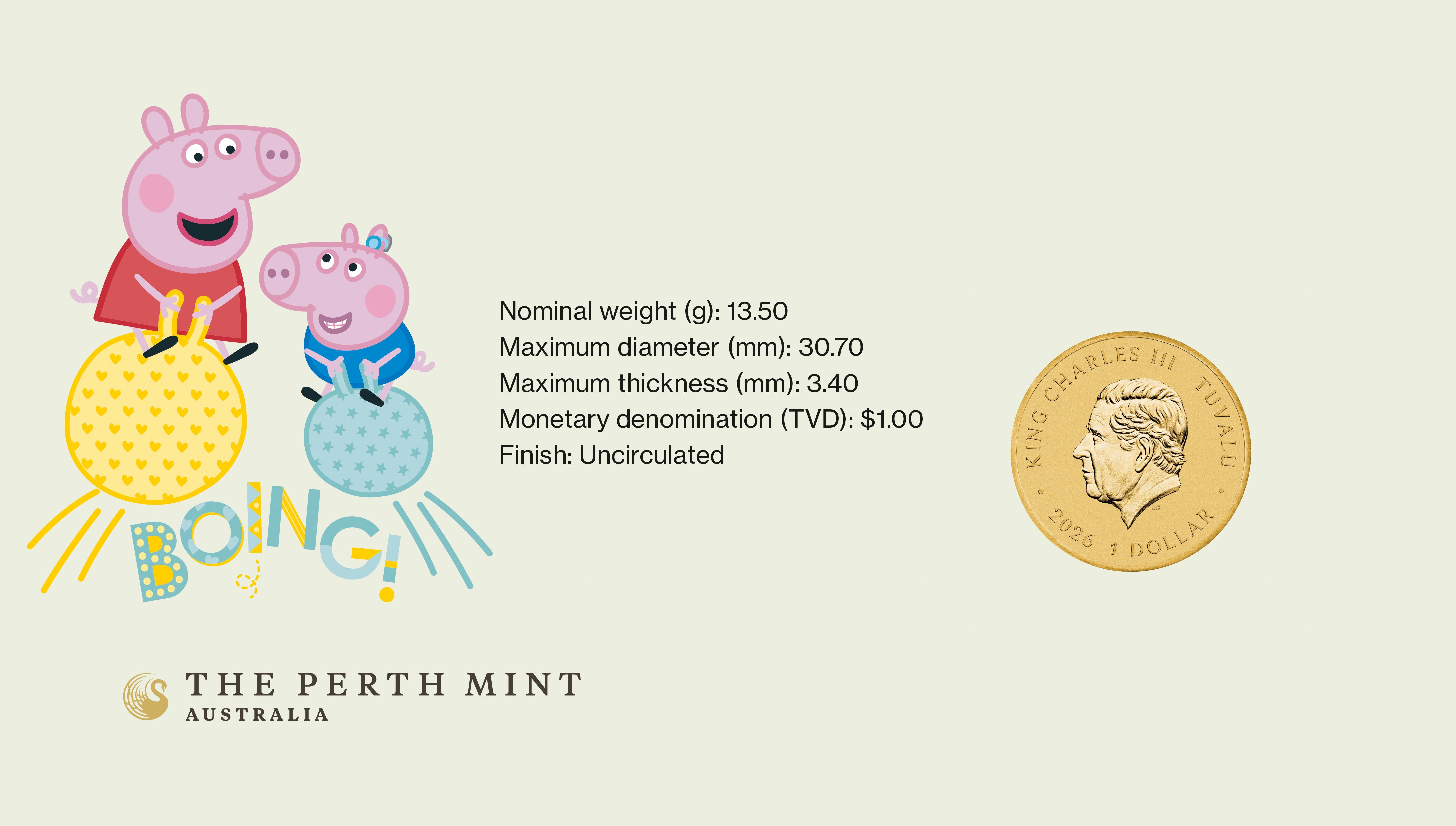 Peppa Pig 2026 Stamp and Coin Cover