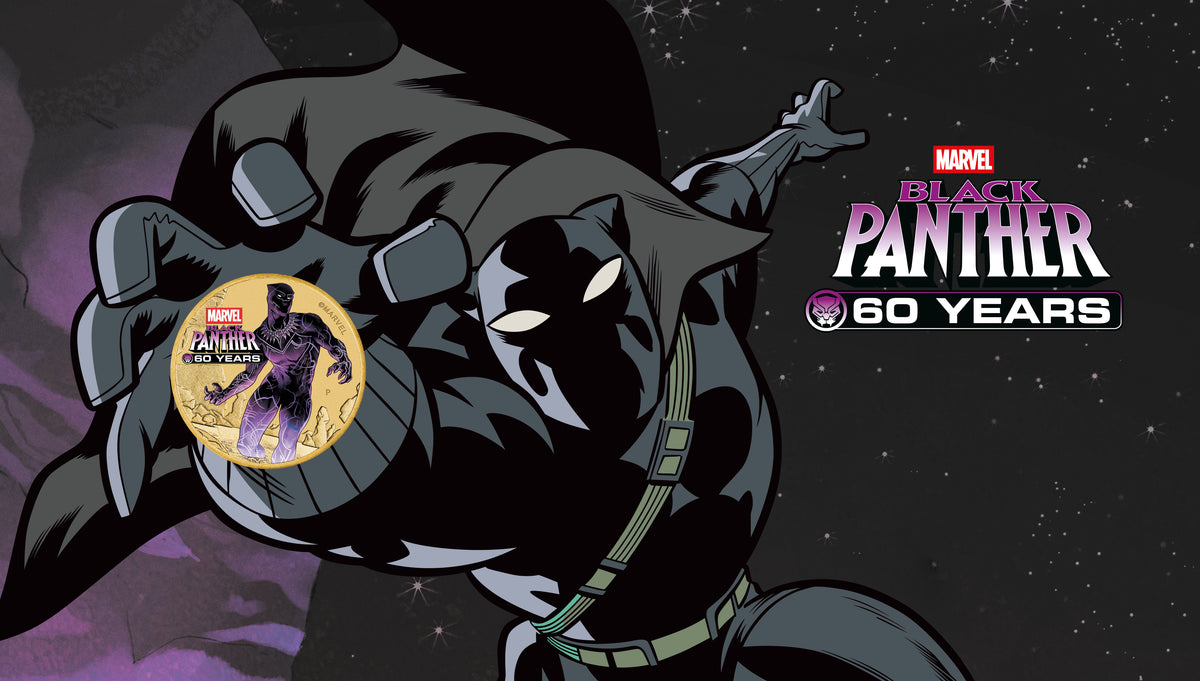Black Panther 60 Years 2026 Stamp and Coin Cover, coin in its card