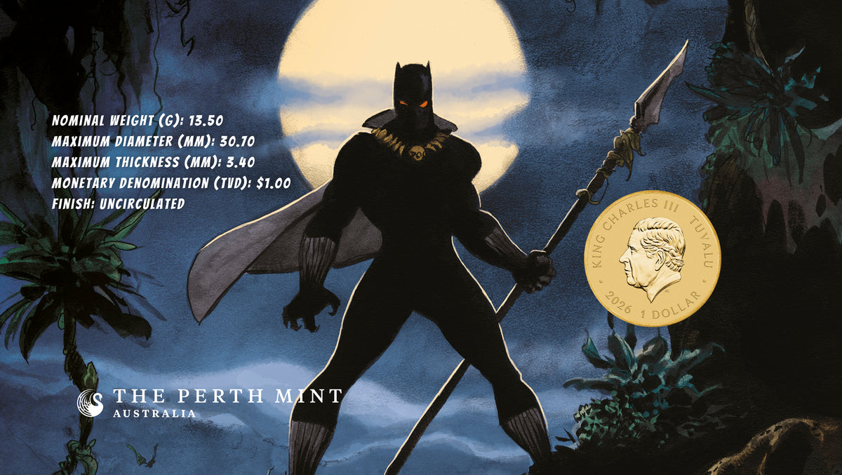 Black Panther 60 Years 2026 Stamp and Coin Cover, card inside