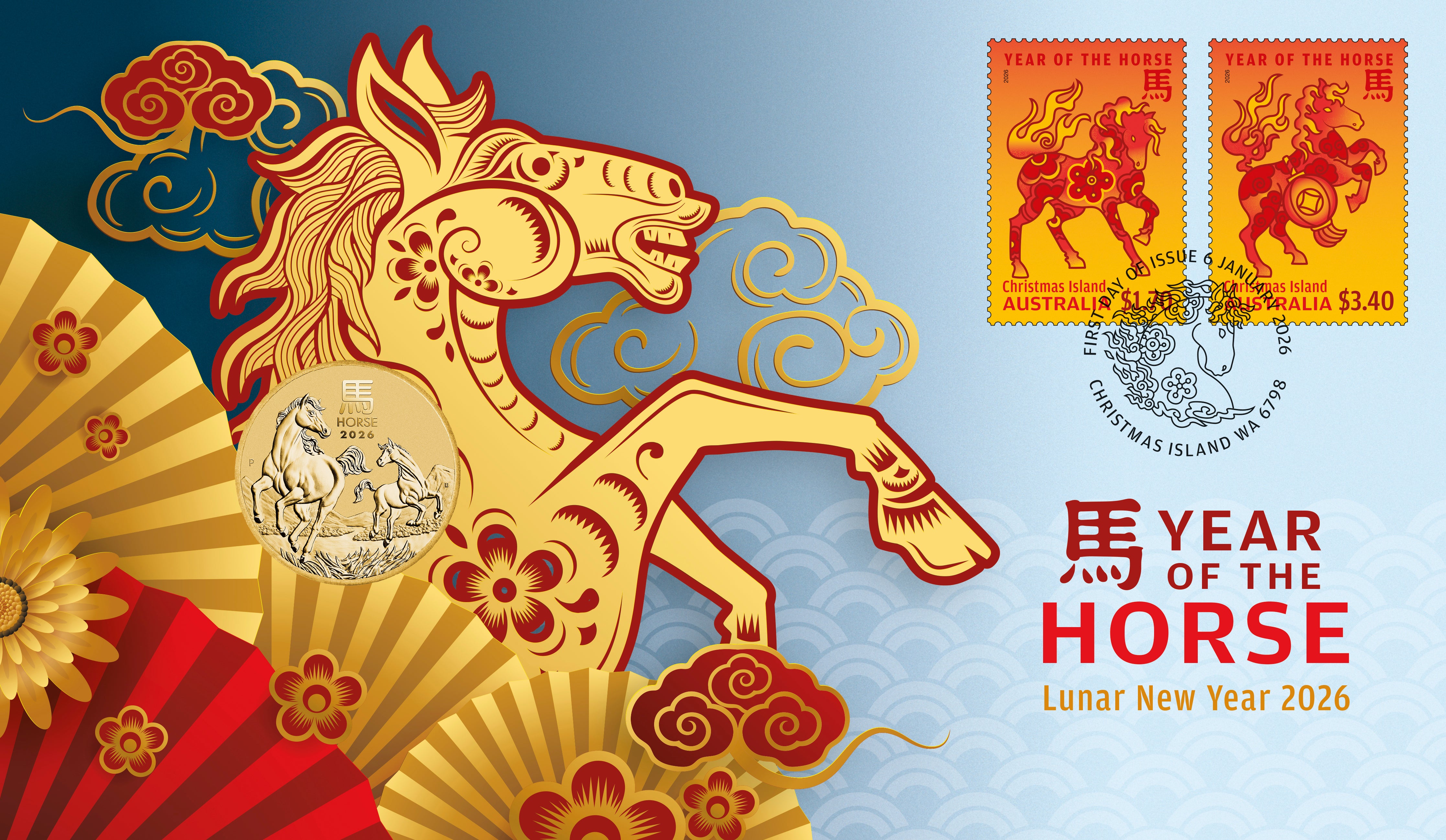 Year of the Horse 2026 Stamp and Coin Cover