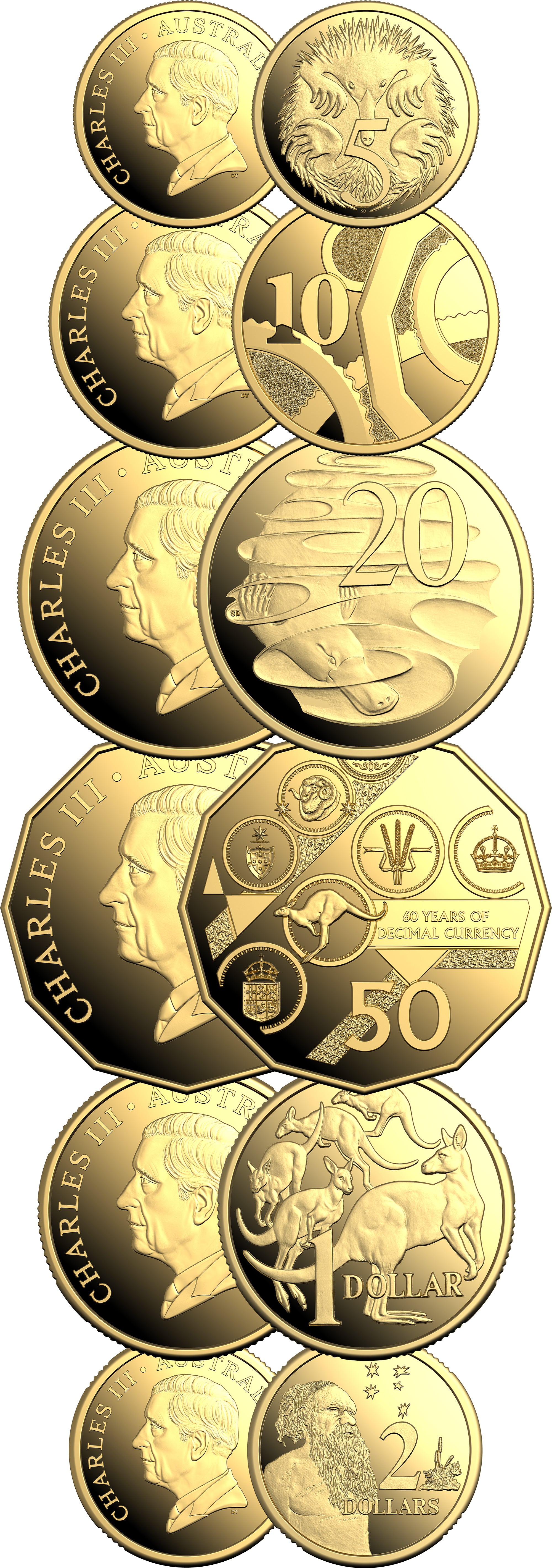 60th Anniversary of Decimal Currency 2026 Six-Coin Gold Proof Year Set
