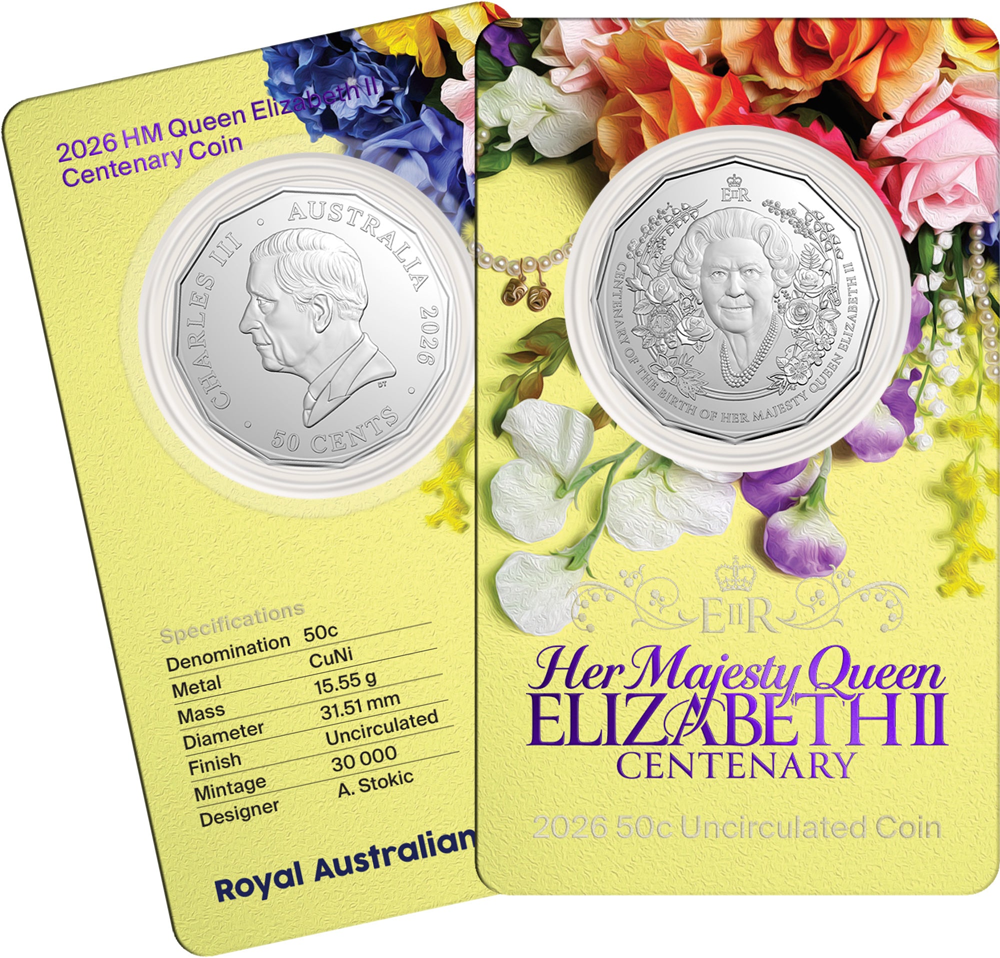 HM Queen Elizabeth II Centenary of Birth 2026 50c Uncirculated Coin