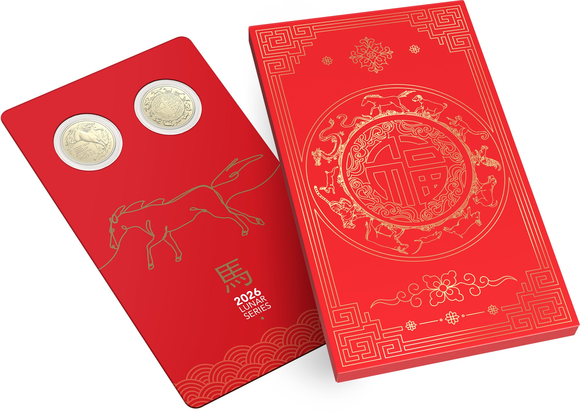 Lunar Series Year of the Horse 2026 $1 Uncirculated Two-Coin Set