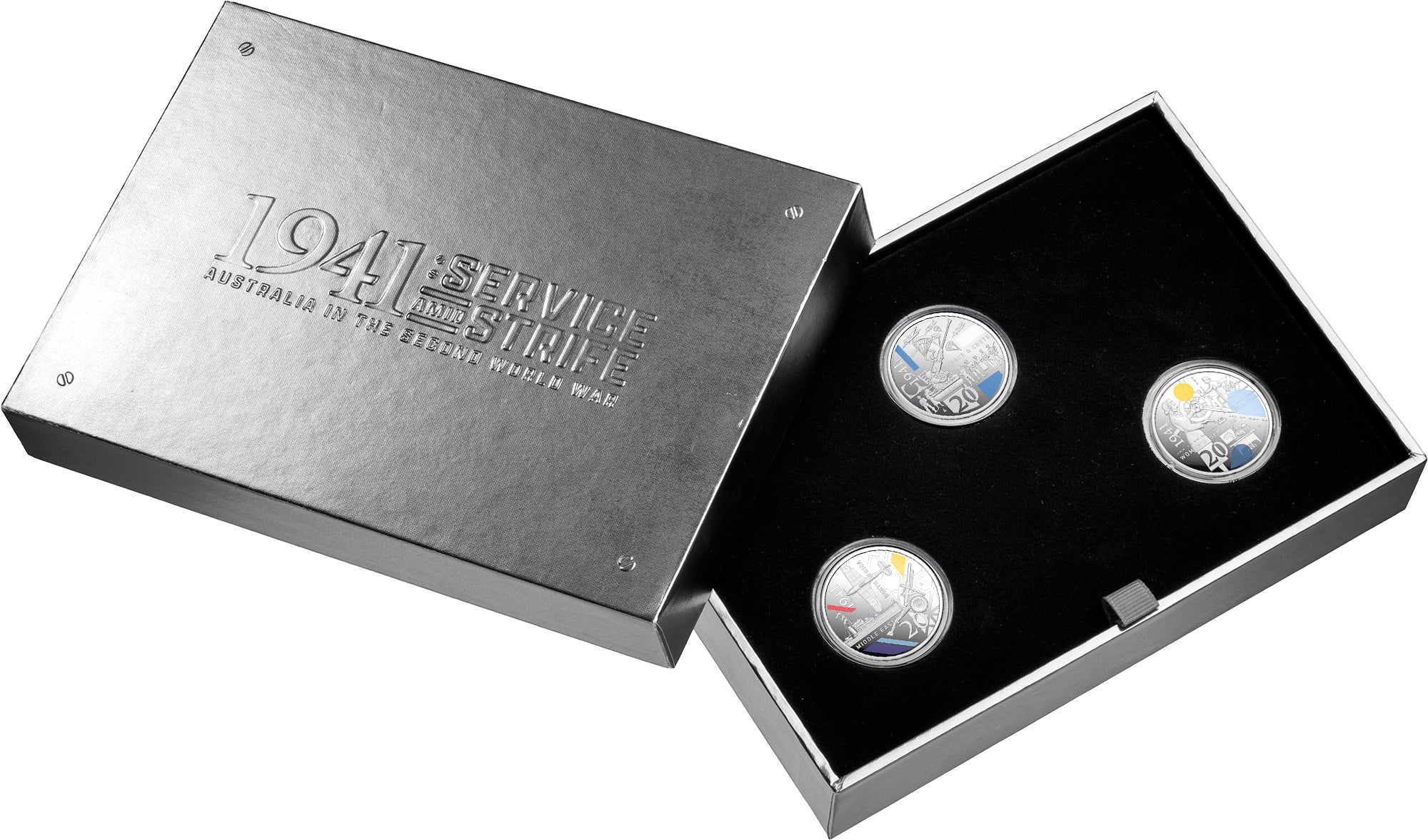 1941: Service Amid Strife - 2026 20c Coloured Silver Proof Three-Coin Set
