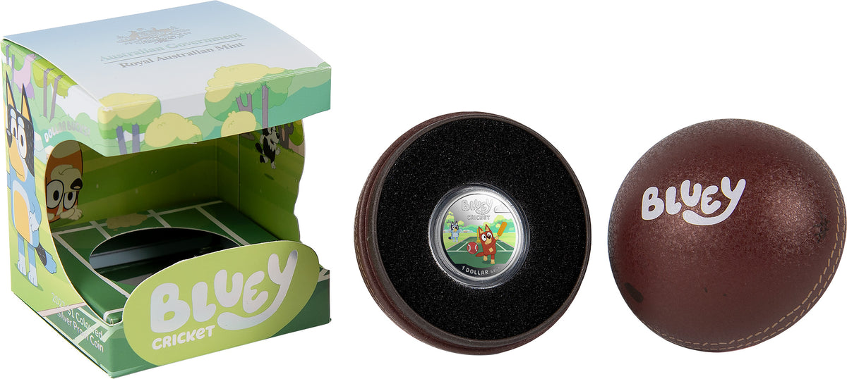 Bluey Cricket 2027 $1 Coloured Proof Coin