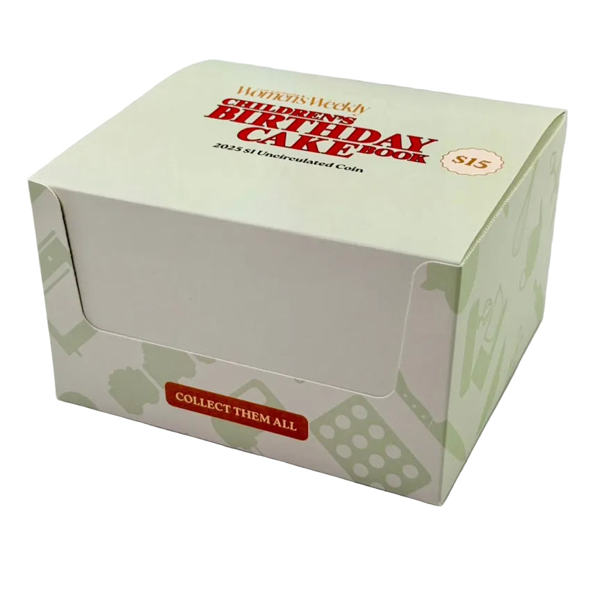 Australian Women's Weekly Birthday Cake Racing Track 2025 $1 Uncirculated Coin in Card - Retail Box of 20