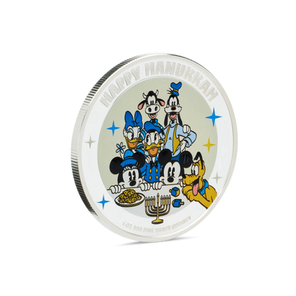 Disney Season's Greetings Happy Hanukkah 2024 1oz Silver Coin