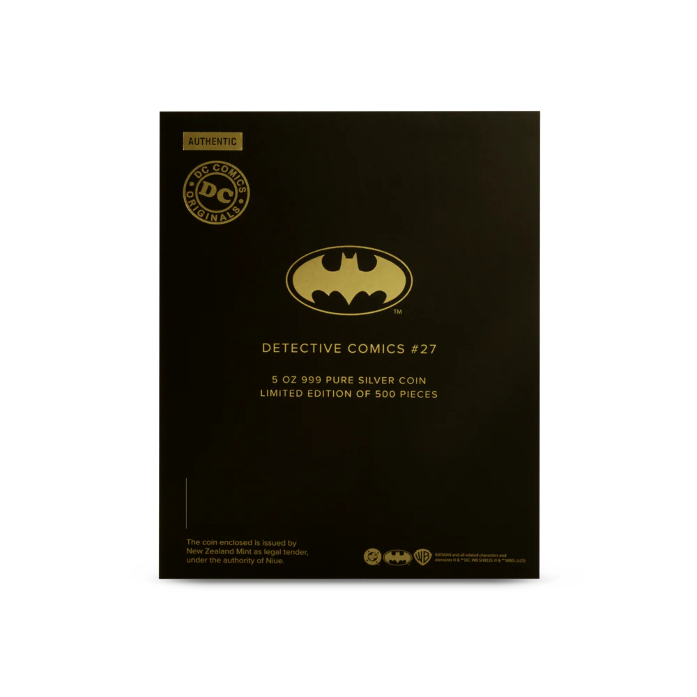 DC 90th Anniversary - Golden Age - Detective Comics #27 Gilded 5oz Silver Coin