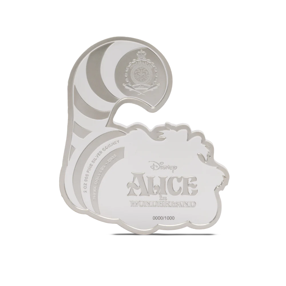 Disney Alice in Wonderland Cheshire Cat Coin 2oz Silver Coin