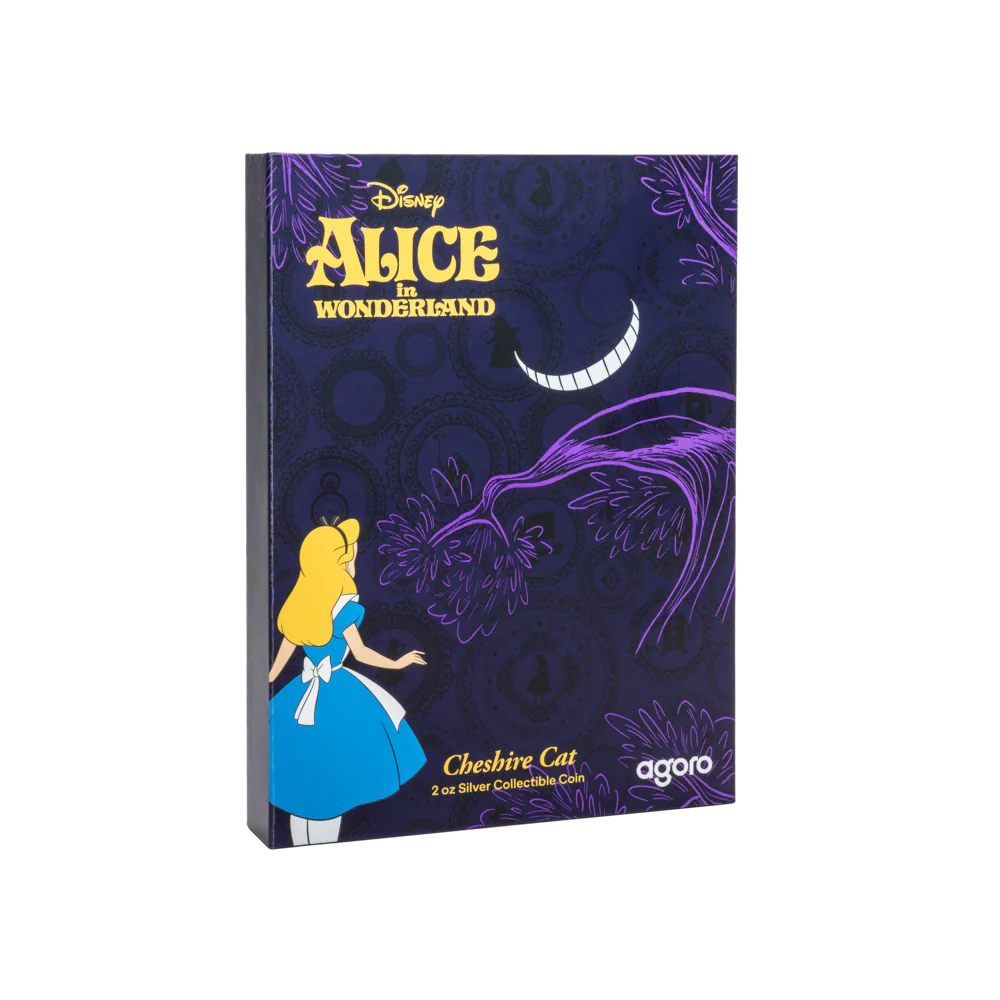 Disney Alice in Wonderland Cheshire Cat Coin 2oz Silver Coin